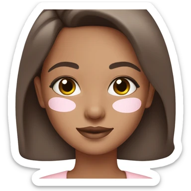 brunette girl doing pastel pink skincare sticker
