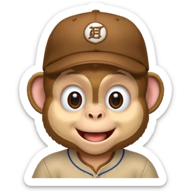 monkey with caps sticker