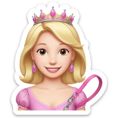 Princess with pink leash sticker