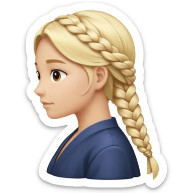 a secluded piece of a blonde braid sticker