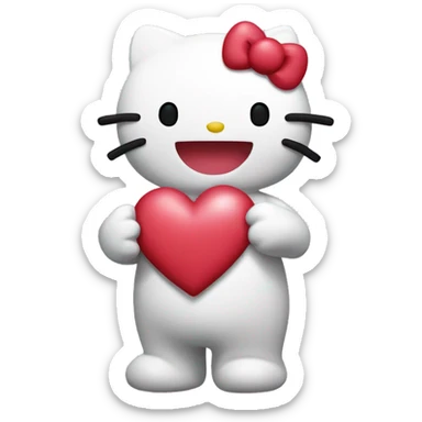 hello kitty with heart sticker