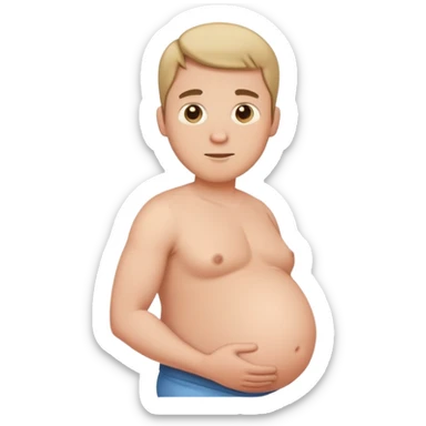 Pregnant man with large baby bump facing left sticker