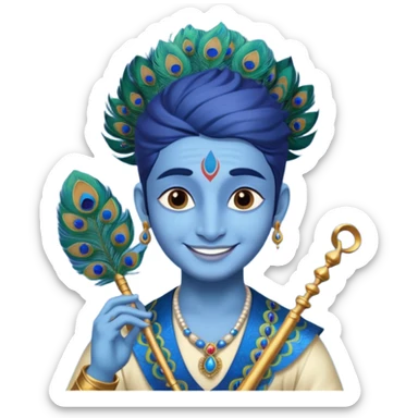 small emoji of god Krishna, which can used in  text massage  sticker