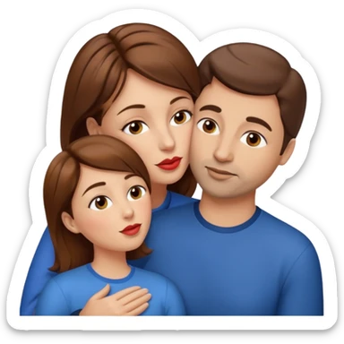40 year old women with brown hair kissing mutiple guys sticker