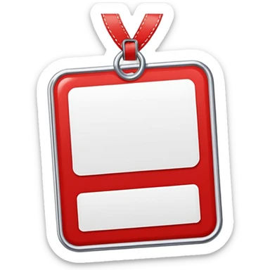 Remove the white box and keep classic red and white name tag sticker with the name Content on it and nothing else  sticker