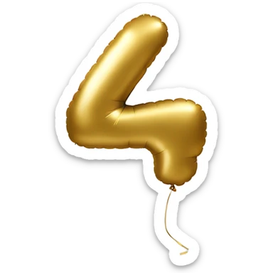 gold-balloon-shaped-like-number-4 sticker