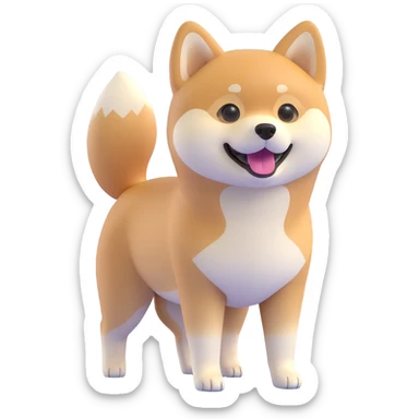 shiba inu standing happy sticker