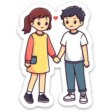 Boy and girl in love sticker