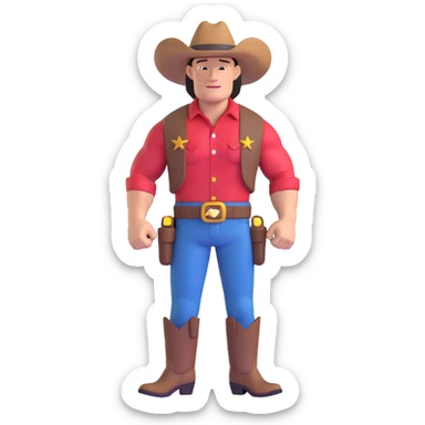 John Cena with an overly large cowboy hat sticker