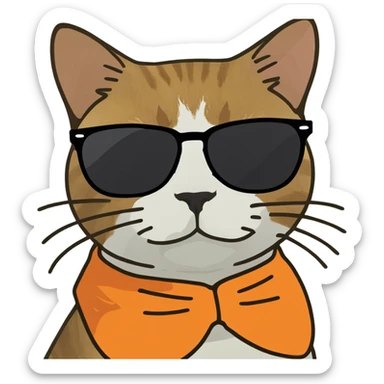 Cat with sunglasses sticker