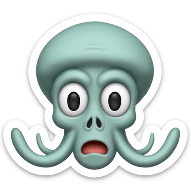 Squidward but black sticker