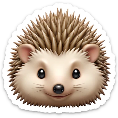 Cinematic Adorably Cute Hedgehog Portrait Emoji, Poised with a round, spiky yet cuddly body and bright, curious eyes peeking from beneath a soft array of quills, Simplified yet irresistibly adorable features, highly detailed, glowing with a warm, gentle forest glow, high shine, lively and endearing, stylized with an air of woodland cuteness, soft glowing outline, capturing the essence of a playful hedgehog that appears ready to scurry out of the screen with delightful charm! sticker