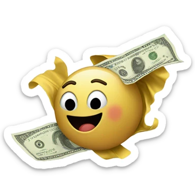 Money flying sticker