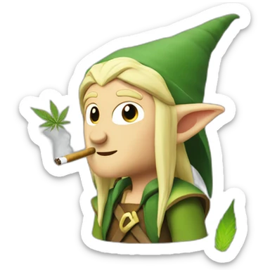 Legolas the elf smoking cannabis sticker