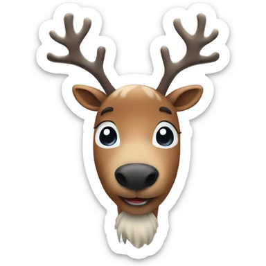 Reindeer with antlers sticker