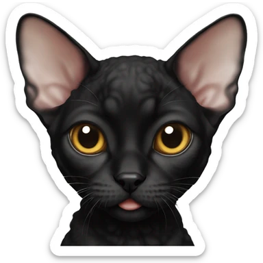 Cute black devon rex sticker