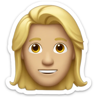 Men with long blond hair sticker