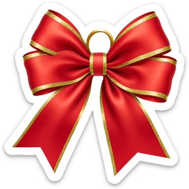 Red christmas bow with gold moving sticker