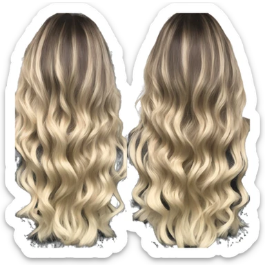 Blonde balayage long hair women sticker