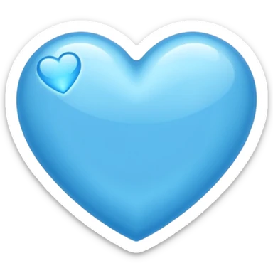 sky blue heart with bling effect sticker