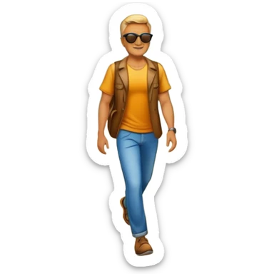 A guy walks in the woods  sticker