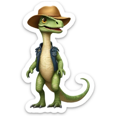 Velociraptor com roupa de princesa sticker