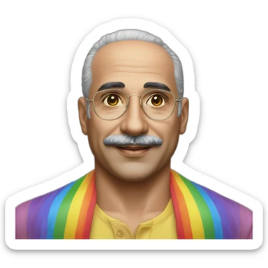 Hyperrealist francisco franco lgtbi rainbow full body sticker