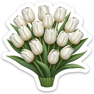 white tulip bouquet  sticker