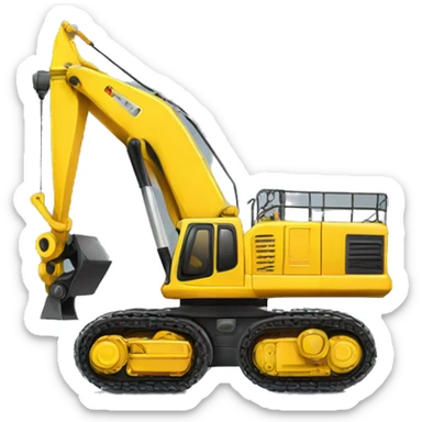 Big yellow constructing machine  sticker