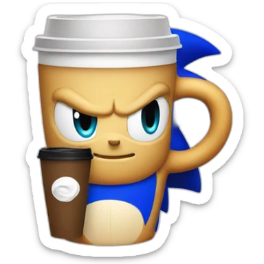 Sonic with coffee sticker