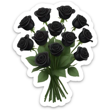 12 Black roses bouquet  sticker