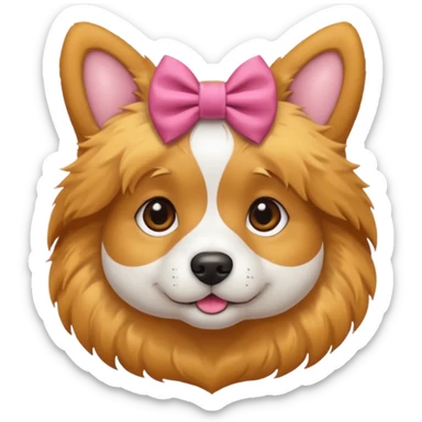 Dog with a bow in its hair sticker