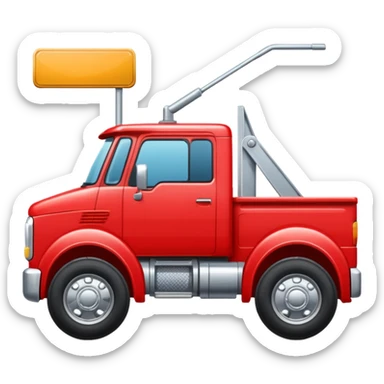 A new red truck with a "TIR" plate sticker