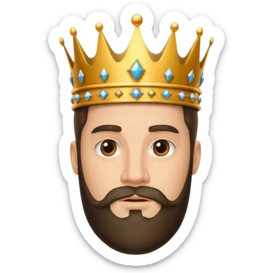 King with crown and beared sticker
