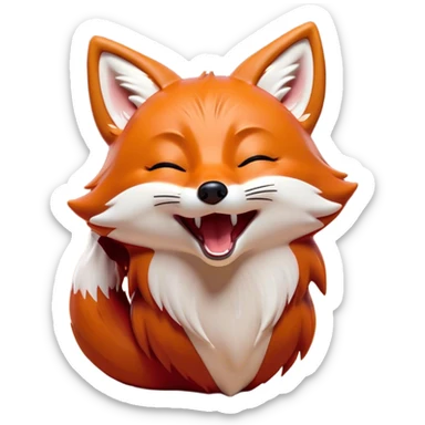 Cinematic Cute Yawning Fox Portrait Emoji, Head tilted slightly with a dramatic, wide-open yawn, showcasing a soft, velvety red Fur with subtle white accents, floppy ears slightly drooping, round amber eyes barely open in drowsy contentment, Simplified yet irresistibly adorable features, highly detailed, glowing with a soft, cozy glow, high shine, relaxed yet expressive, stylized with a touch of natural whimsy, bright and endearing, soft glowing outline, capturing the essence of a sleepy yet affectionate fox, so drowsy it feels like it could stretch right out of the screen and curl up for a nap! sticker