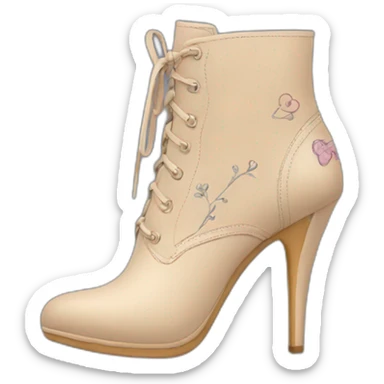 high-heels-long-boot-beige-with-doodles sticker