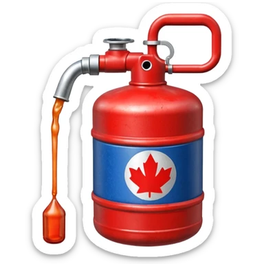 red american gas canister pouring diesel sticker