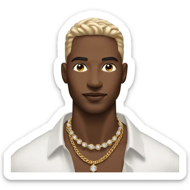 male model showcasing jewelry sticker