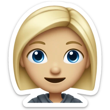 blonde girl with blue eyes thumb down sticker