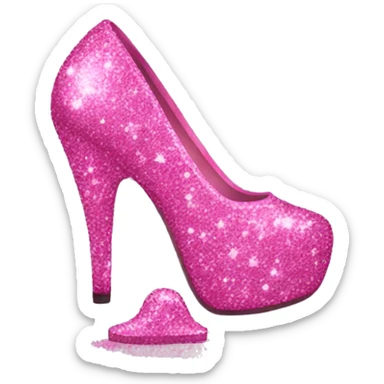 Pink glitter heel sticker