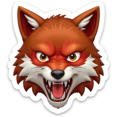 angry red wolf sticker