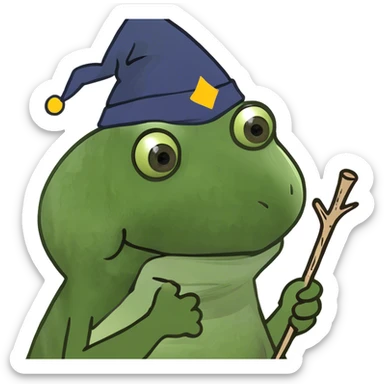 holding up a stick sticker