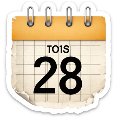 calendar with number 28 sticker