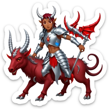 Arcangel san miguel pisando un demonio sticker