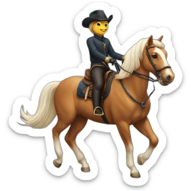 Cat riding a horse sticker