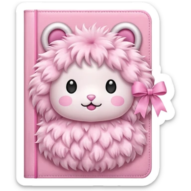 babypink fluffy diary sticker