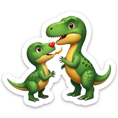 A bird kiss a trex sticker