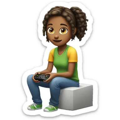 Girl playing Xbox  sticker