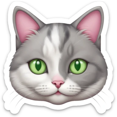 grey and white cat called bean sticker