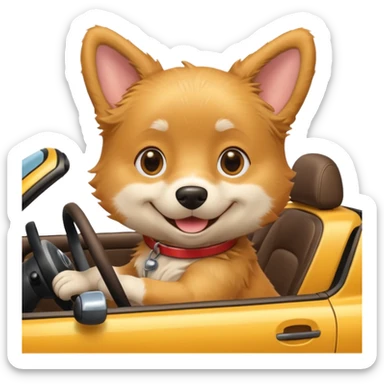a dog driving a car sticker